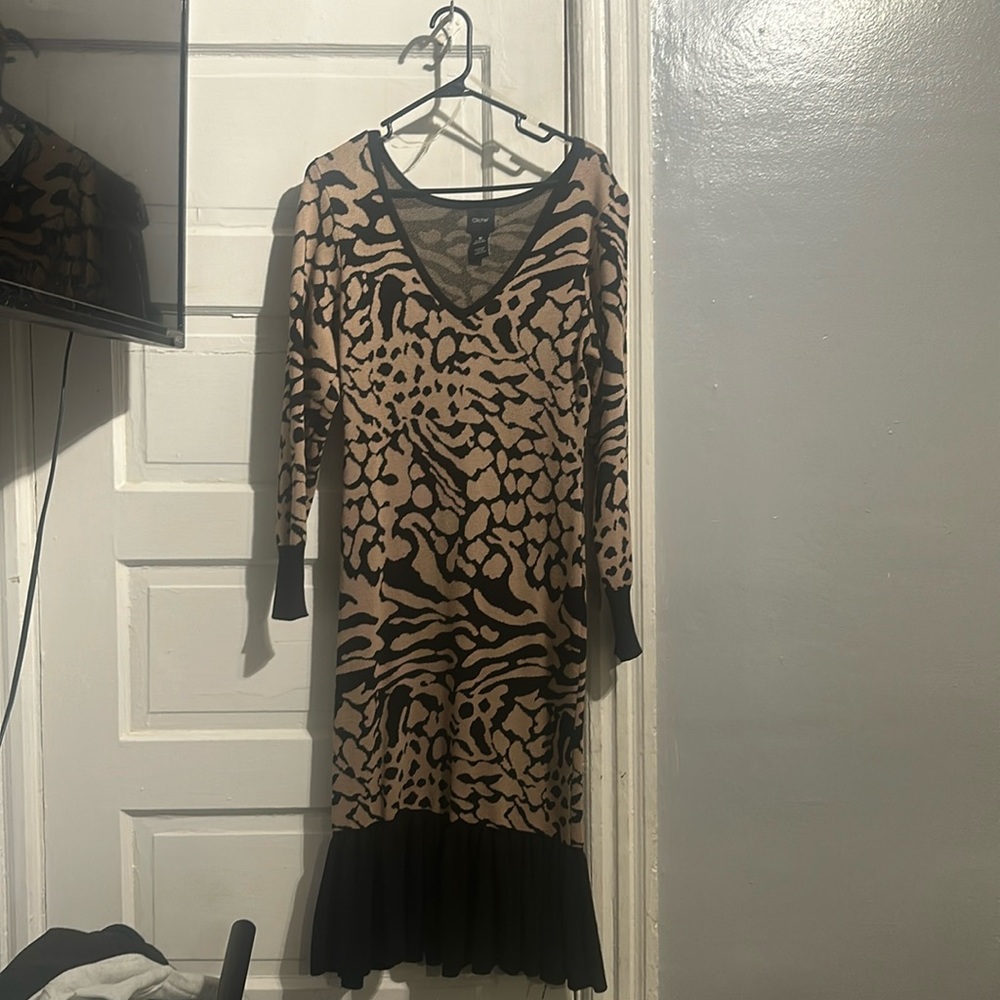 Long sleeve unique pattern dress
